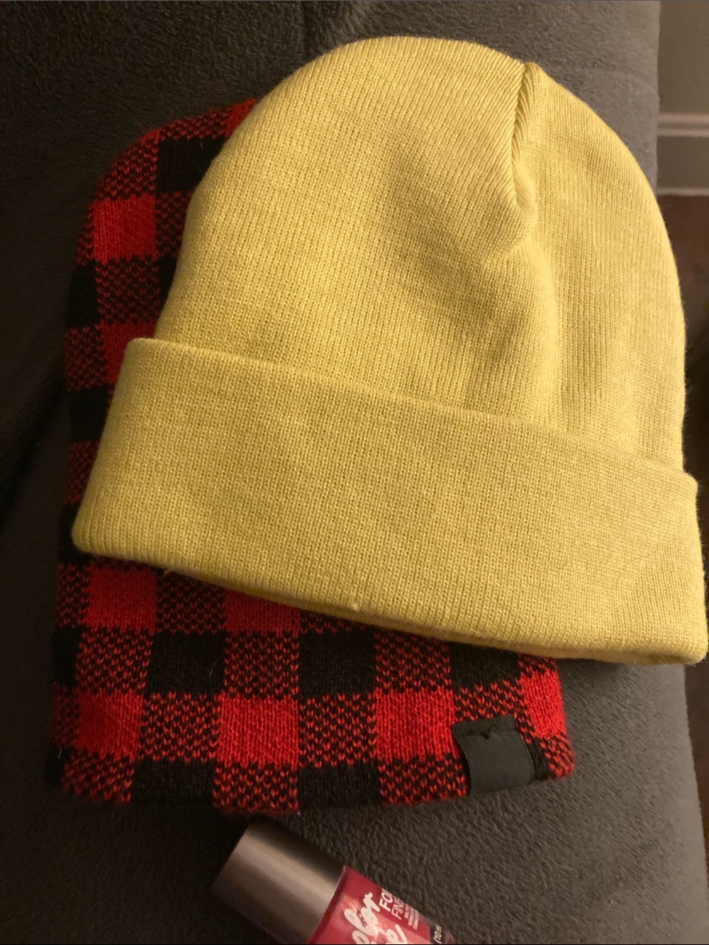 Yellow Knit Beanie - Cozy Fold Cuff Hat